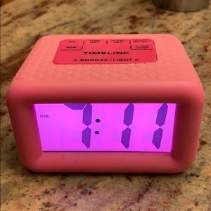 Pink rubber digital clock
